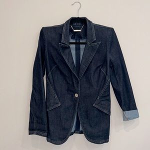 White House Black Market Denim Blazer Size 8